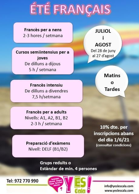 CURSOS D'IDIOMES ESTIU 2021