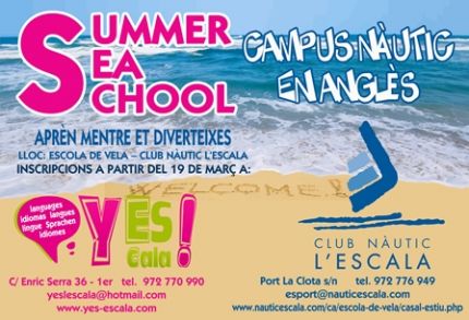 L'école de langues Yes ! en collaboration avec le CLub Nàtic de L'Escala organise un camp nautique en anglais 